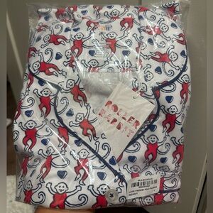 Roller Rabbit Red and Blue Monkey Pajama Set